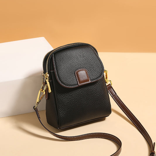 Top-Grain Leather Phone Crossbody
