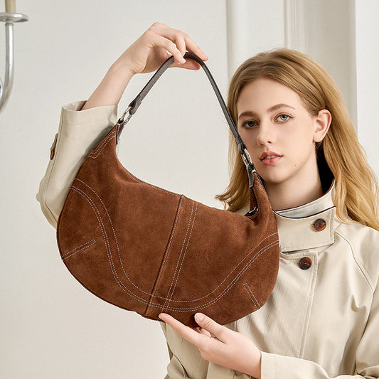 Top-Grain Leather Dumpling Crossbody