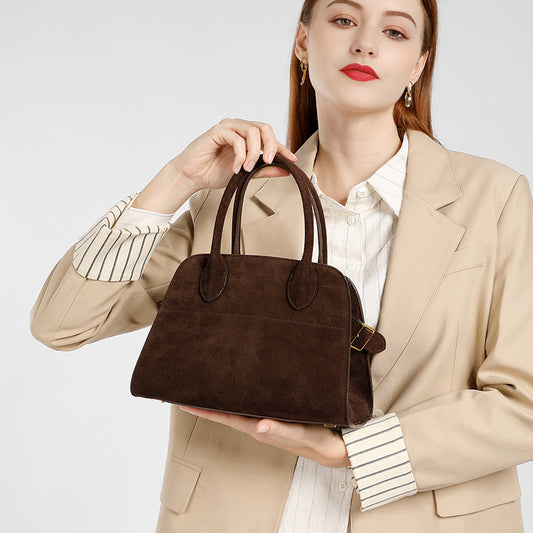 Suede Cowhide Large Crossbody