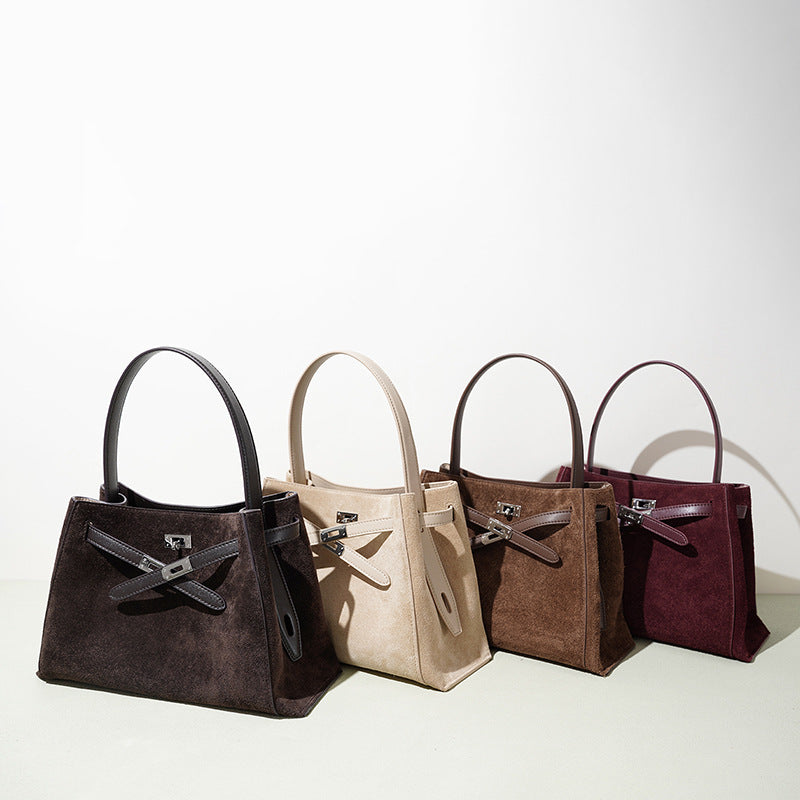 Casual Suede Leather Workday Crossbody