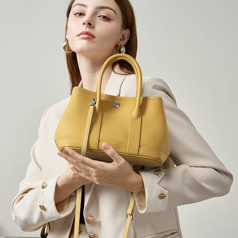 Leather Mini Open-Top Satchel