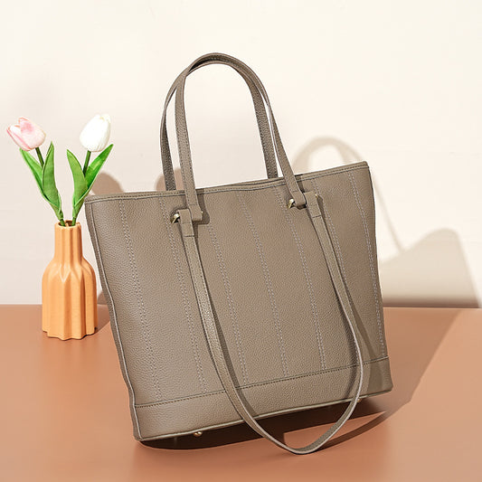 Full-Grain Leather Commuter Shoulder Tote