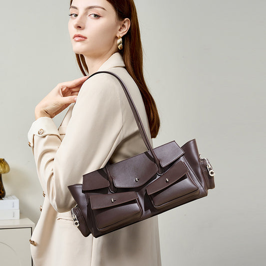 Cowhide Utility Boston Bag