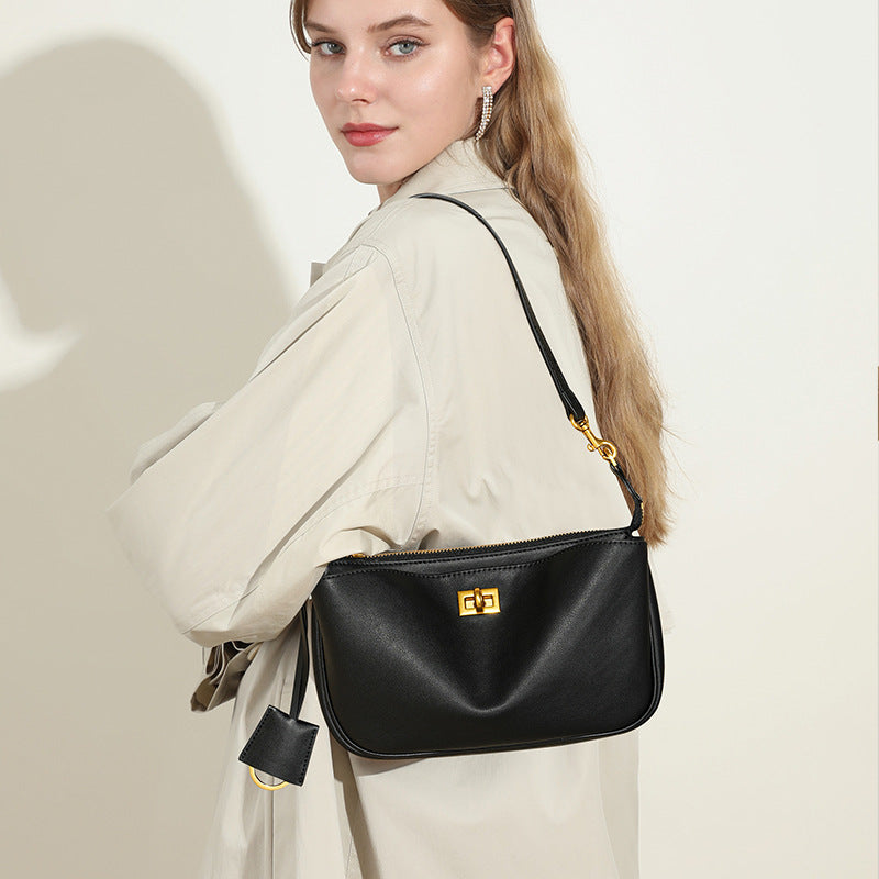 Top-Grain Leather Commuter Underarm Bag