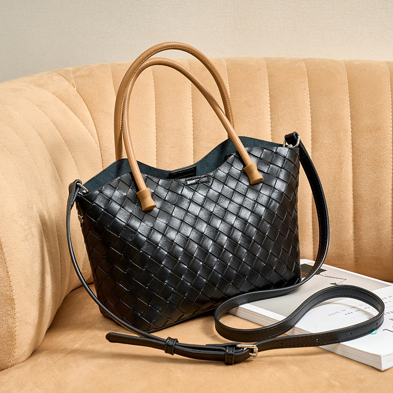 Woven Cowhide Leather Crossbody