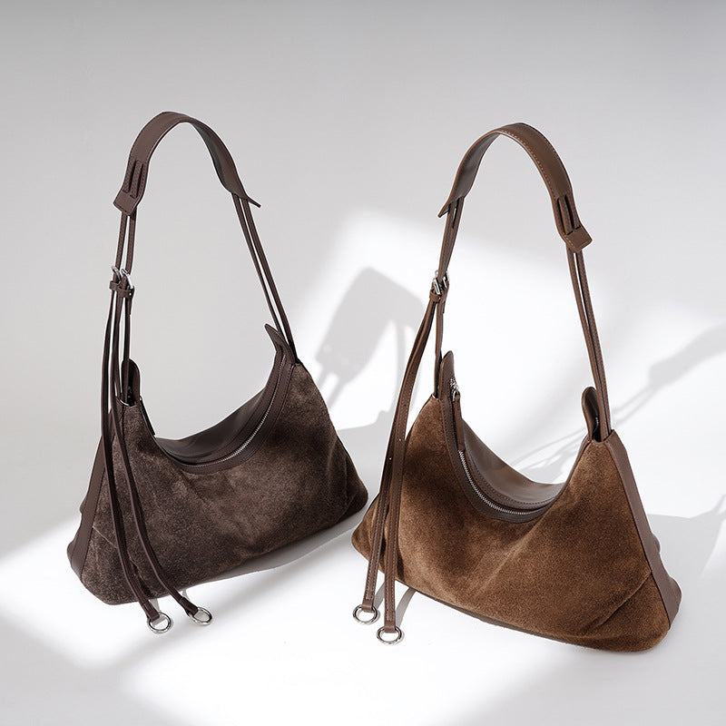 Suede Leather Dumpling Hobo