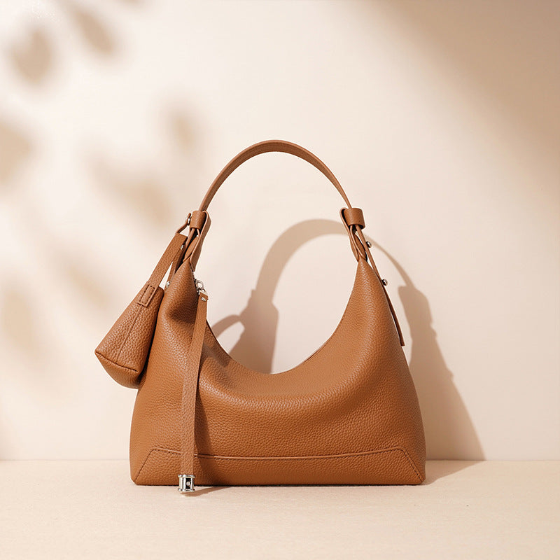 Large Leather Hobo Shoulder Bag