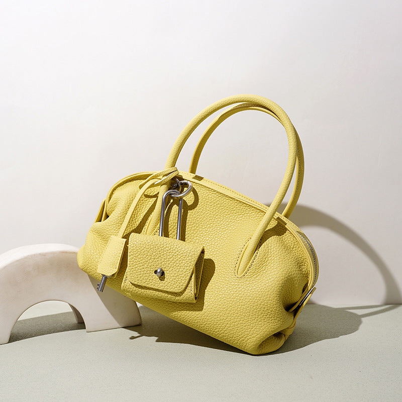 Pebbled Leather Bowling Satchel