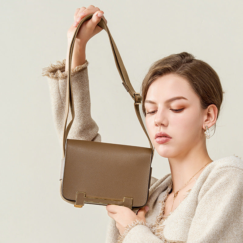 Compact Structured Leather Box Crossbody