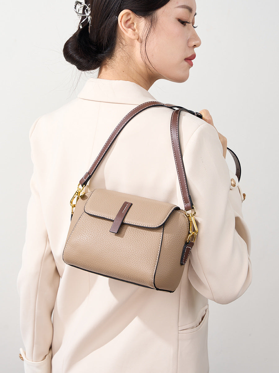 Small leather shell crossbody bag