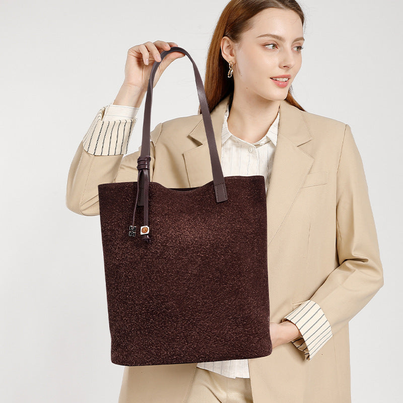 Suede Cowhide Large Tote