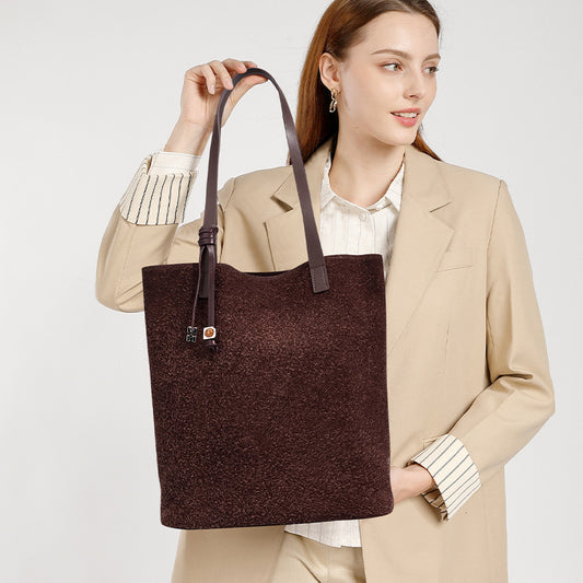 Suede Cowhide Large Tote
