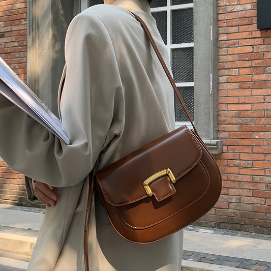 Elegant Leather Top-Handle Crossbody
