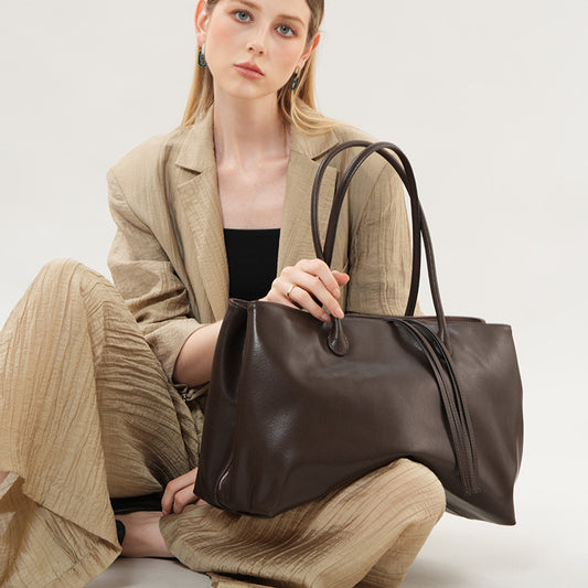 Vintage Top-Grain Leather Underarm Tote