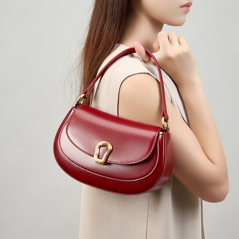 Red Leather Saddle Bag