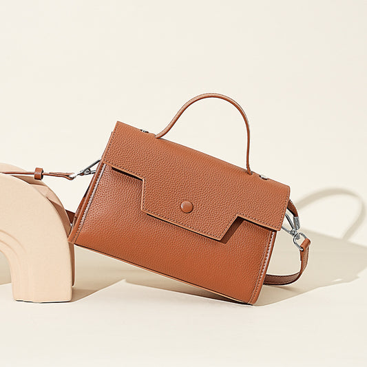 Full-Grain Leather Large Square Crossbody