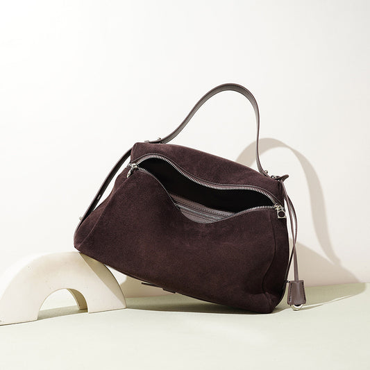 Suede Leather Workday Shoulder Bag