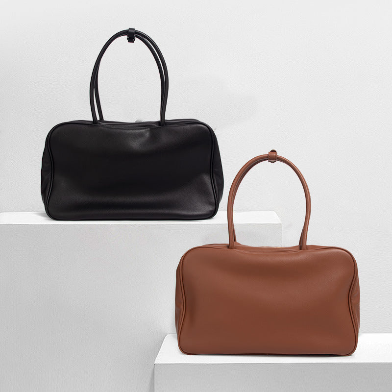Large Leather Boston Tote