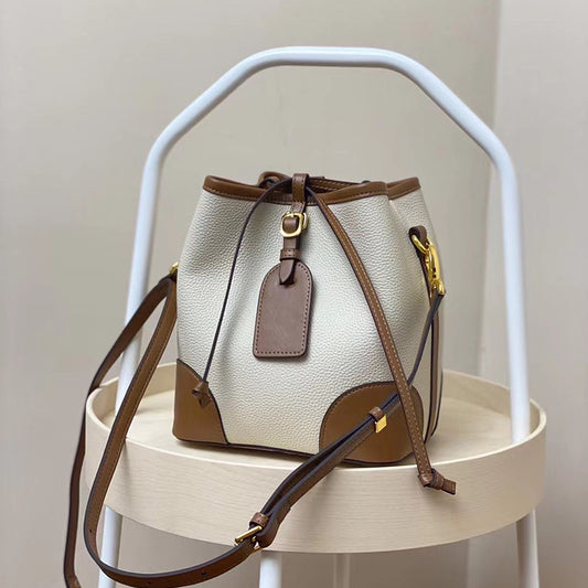 Top-Grain Leather Commuter Bucket Bag