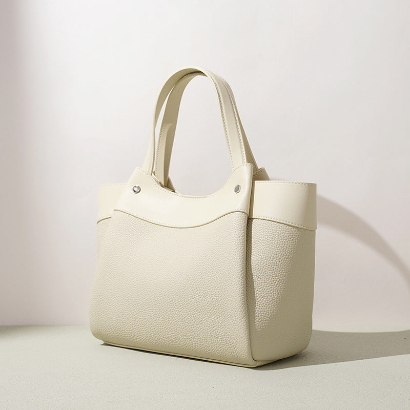 Full-Grain Leather Basket Tote