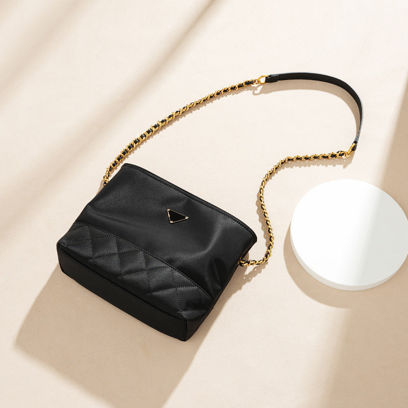 Black Quilted Chain Crossbody