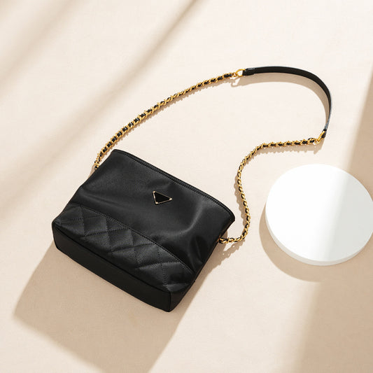 Black Quilted Chain Crossbody