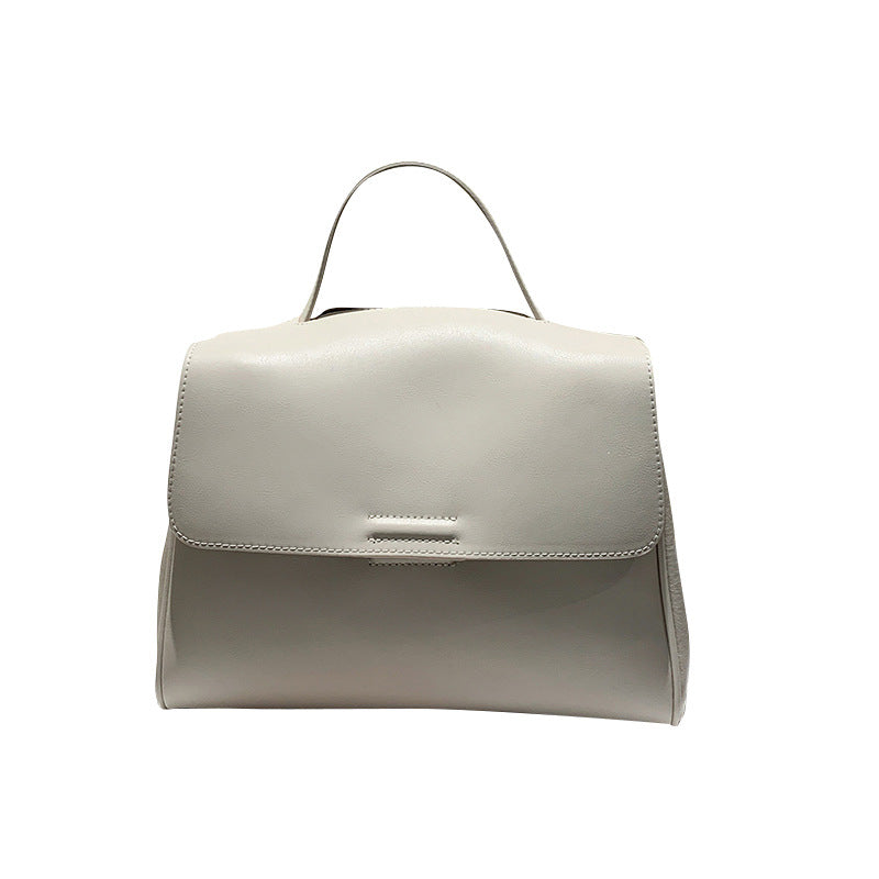 Nappa leather top-handle satchel — detail view