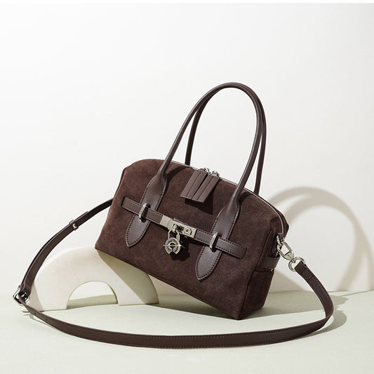 Suede Boston Work Bag