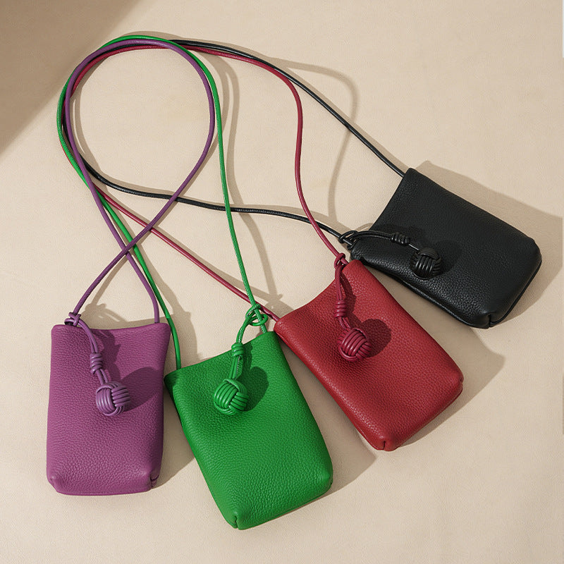 Vertical Leather Phone Crossbody