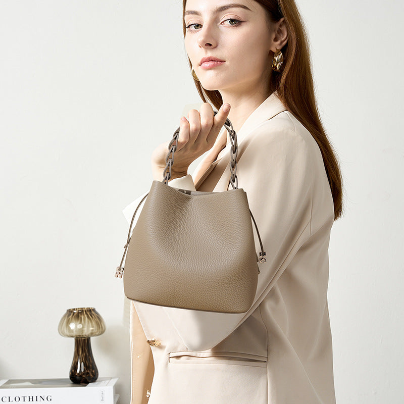 Mini Leather Bucket Bag