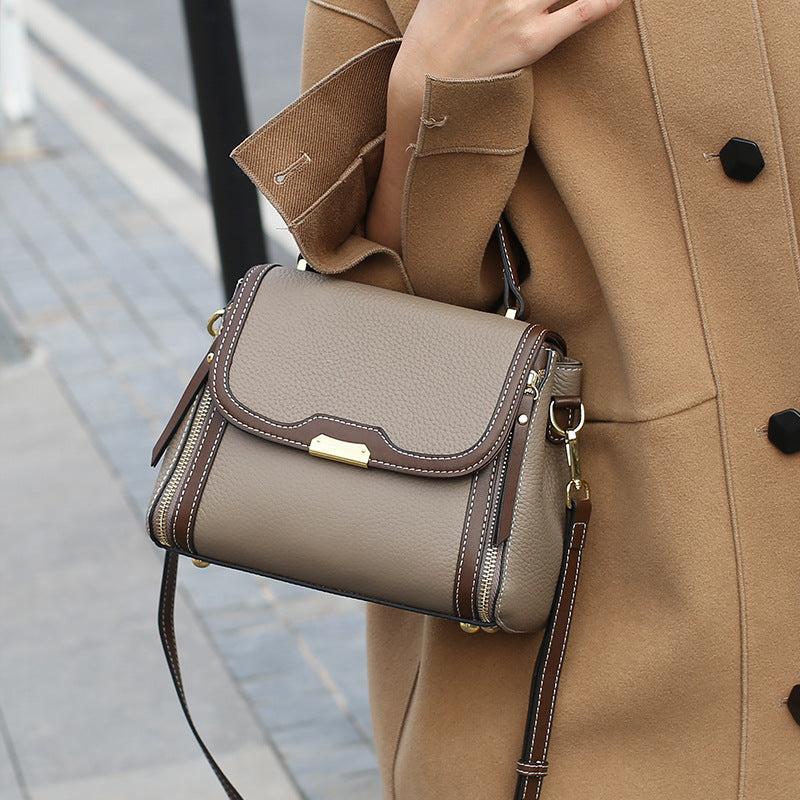 Large Leather Top-Handle Crossbody