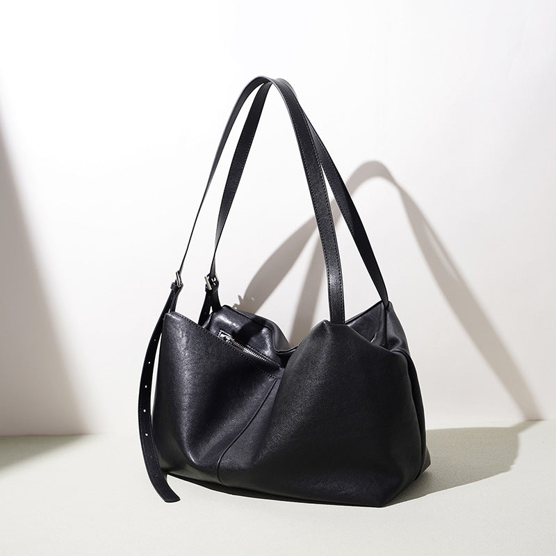 Leather Zip-Top Carryall Tote