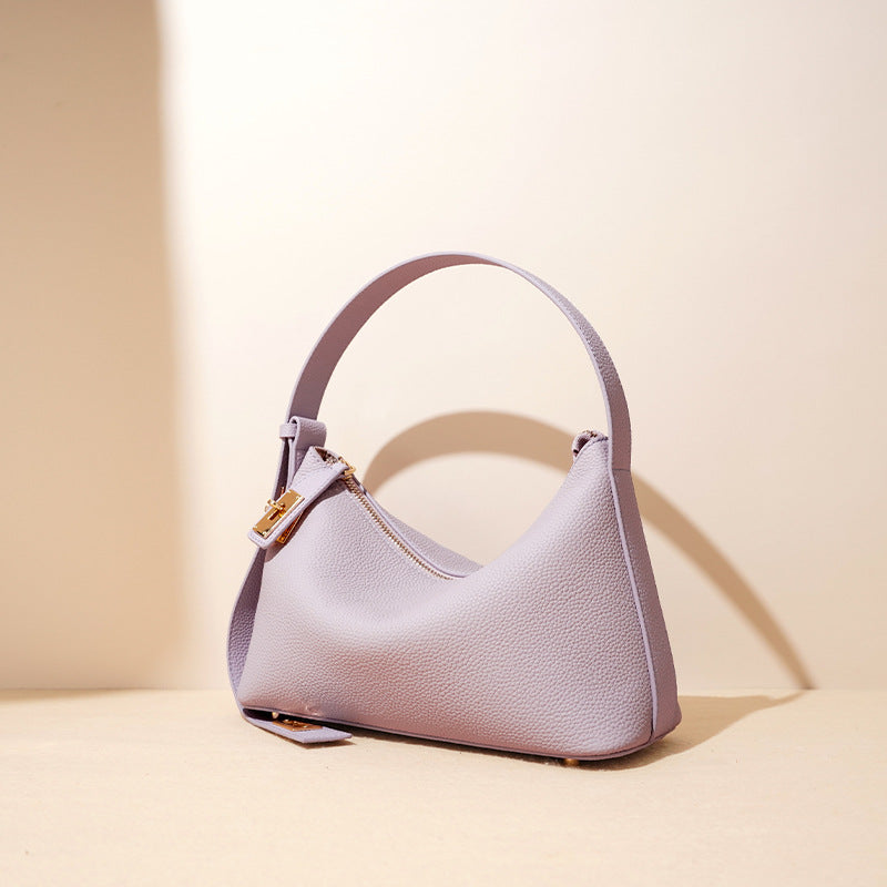 Black Top-Grain Leather Dumpling Bag