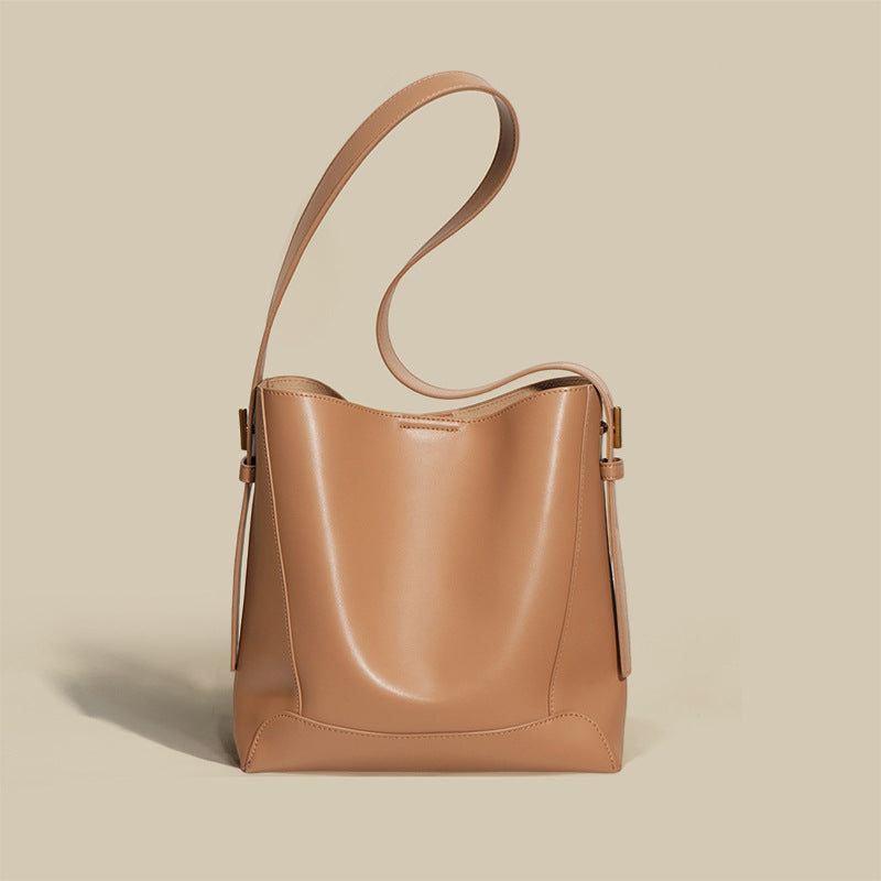 Large Leather Bucket Tote