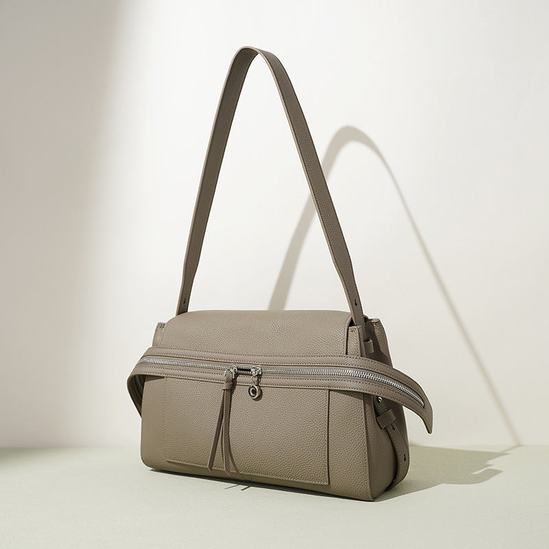 Top-Grain Leather Structured Crossbody