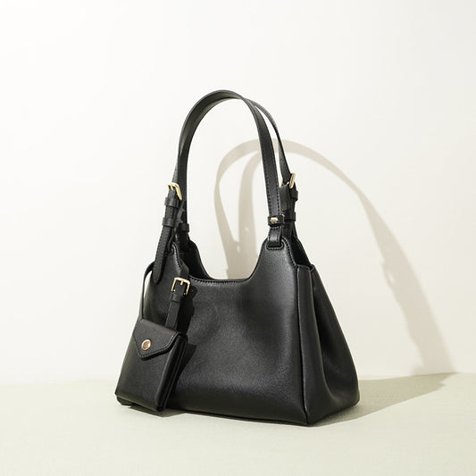 Leather Charm Shoulder Bag