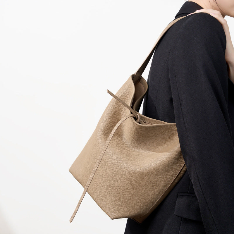 Large Cowhide Slouchy Bucket Bag