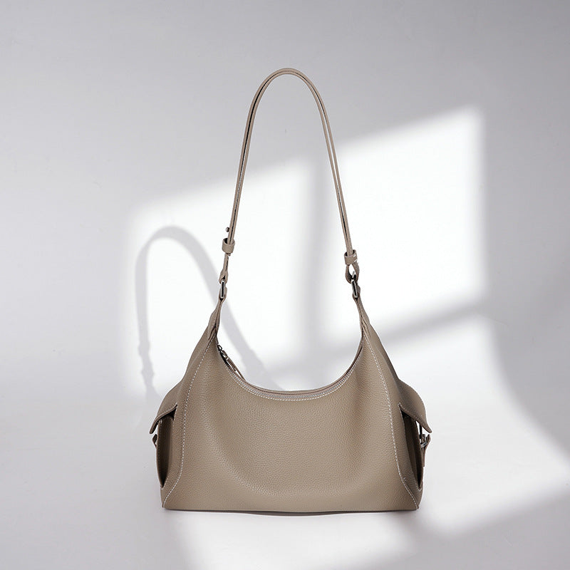 Minimal Top-Grain Leather Commuter Crossbody