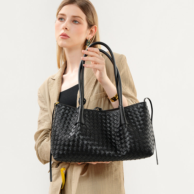 Handwoven Cowhide Vacation Tote