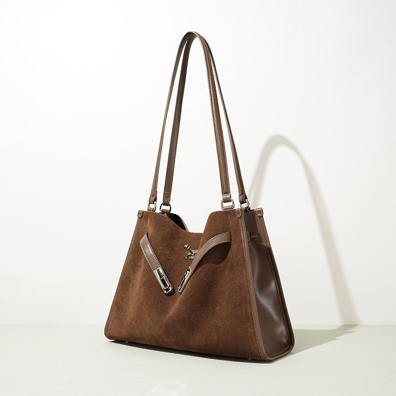 Suede Cowhide Underarm Bag
